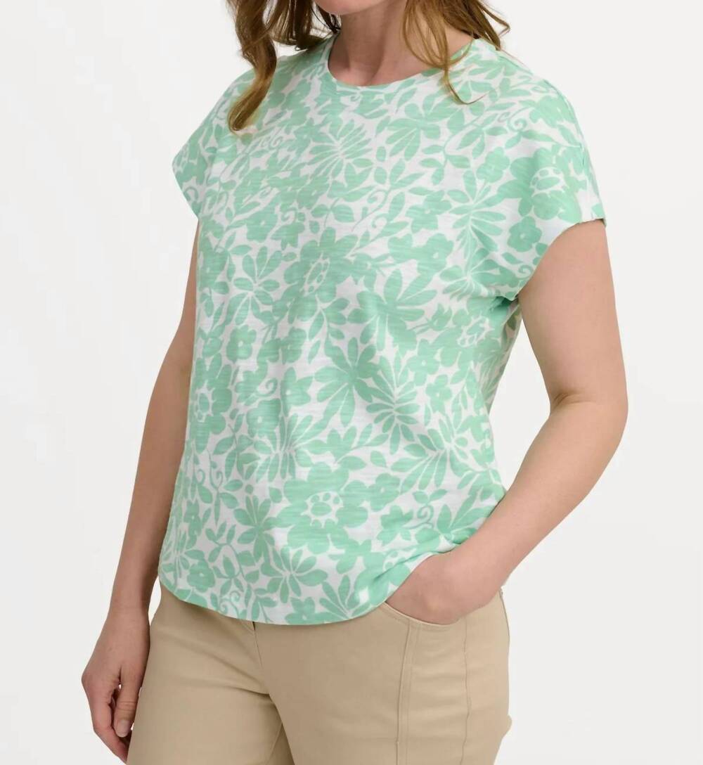 NEW BRANDTEX lightweight printed t-shirt in matcha green
